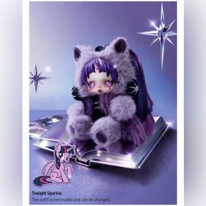 Pop Mart SKULLPANDA * My Little Pony Series Plush Doll Pendant -Twilight Sparkle